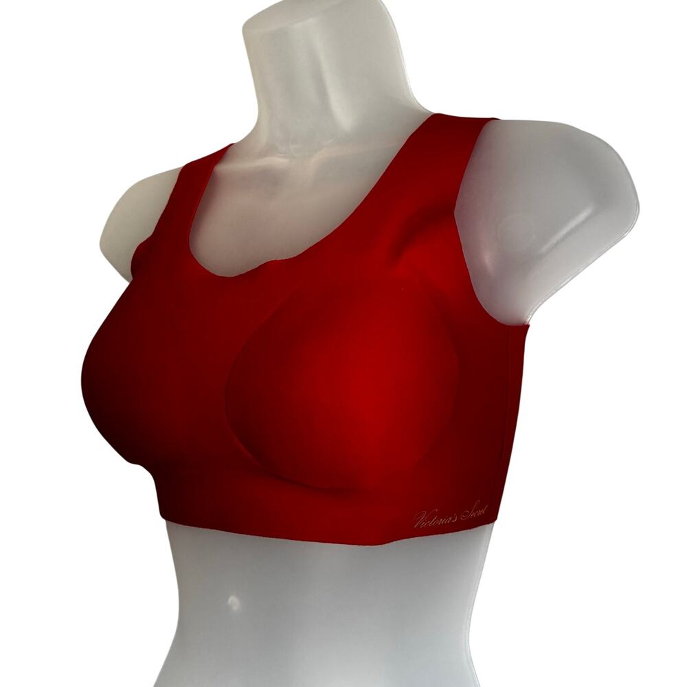 Victoria's Secret Red Wireless Lounge Bralette L-XXL Seamless Comfort - Picture 2 of 7